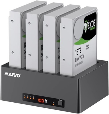 4 Bay Hard Drive Docking Station for 2.5 3.5 Inch SATA HDD SSD, 4 Bay HDD Doc...