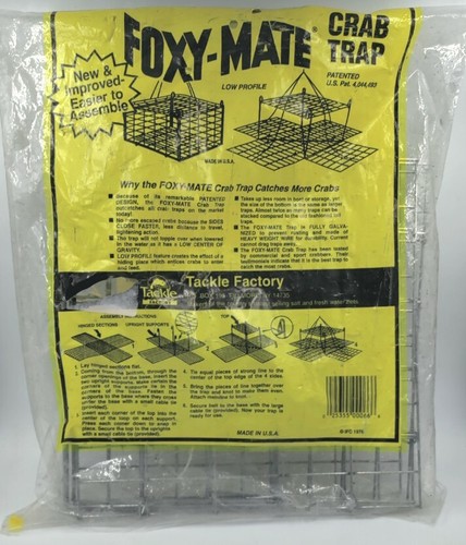 Tackle Factory Foxy-Mate Crab Trap Low Profile Made In U.S.A. NEW & SEALED