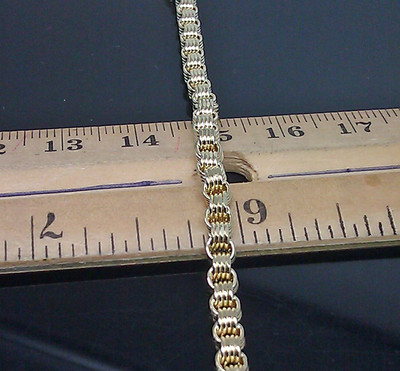 Pre-owned Globalwatches10 Real 10k Yellow Gold Byzantine Box Chain Necklace 26"inches Men