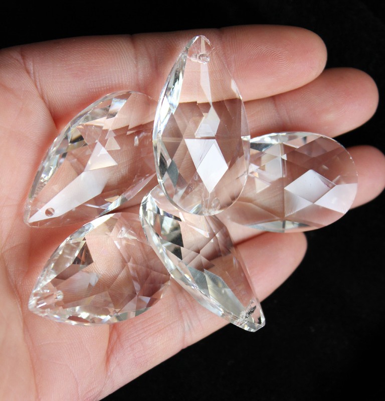 10PCS Blue TearDrop Crystal Prisms Glass Lamp Chandelier Lighting Pendant 50mm