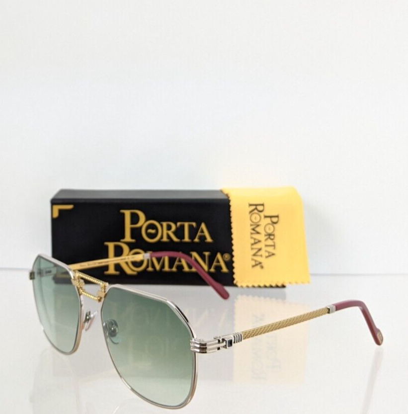 Pre-owned Porta Romana Authentic  Sunglasses Mod 1266 Col 600 Gold Plated Vintage Frame In Green