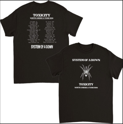 RARE!! System of a Down T Shirt - Toxicity tour shirt, Gift Shirt