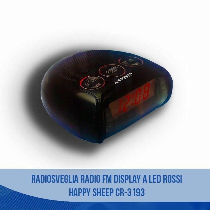 Radiosveglia Radio Sveglia Fm Display A Led Happy Sheep Cr-3193 Orologio hsb
