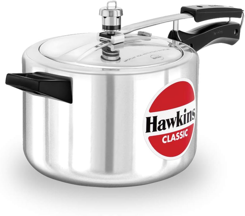 Hawkins Classic Aluminum Pressure Cooker, 5 L, Silver