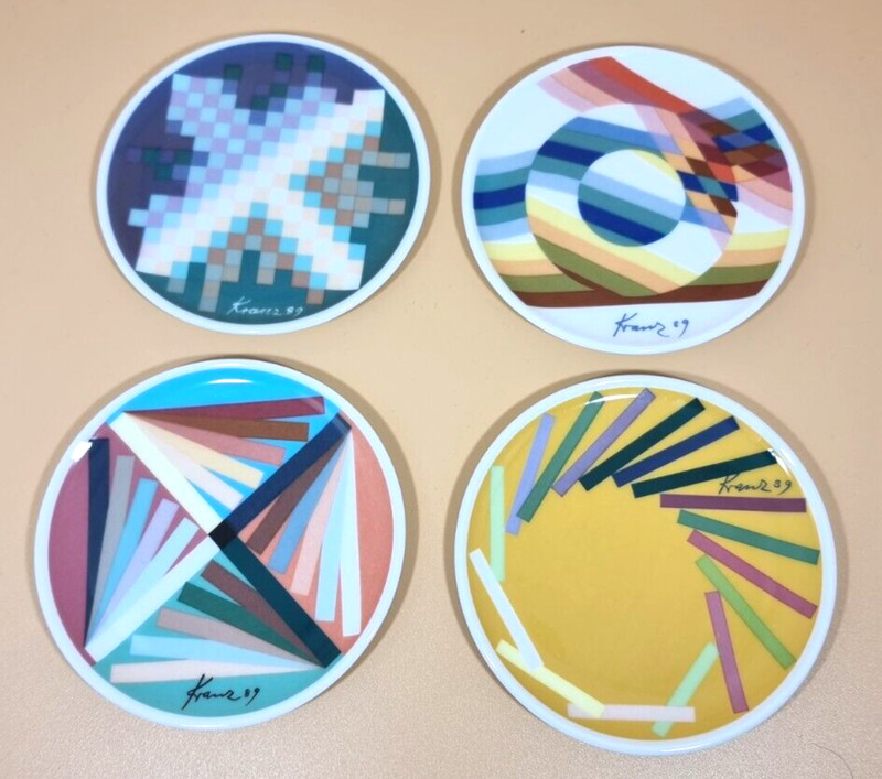 Lufthansa Hutschenreuther Untersetzer 4er Set Des KÃ¼Nstlers Kranz