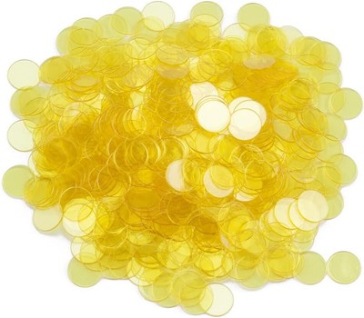 GSE 500 Pieces of 3/4-inch Plastic Transparent Bingo Chips for Yellow 