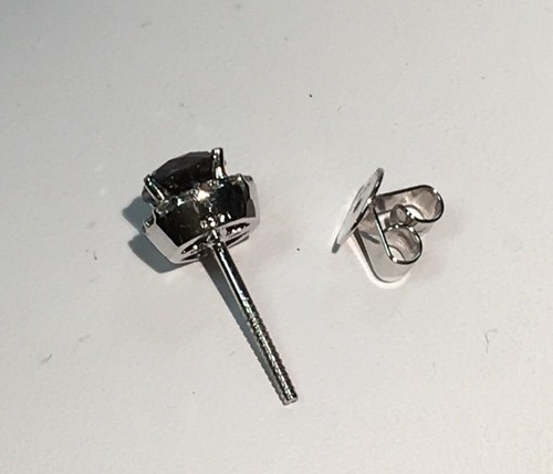 1.50 CT. BLACK AND WHITE DIAMOND 14K WHITE GOLD EARRINGS