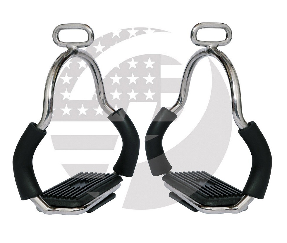 4.75 Inch Double Bent Stirrups Horse Riding Light Weight Flexible Stirrup