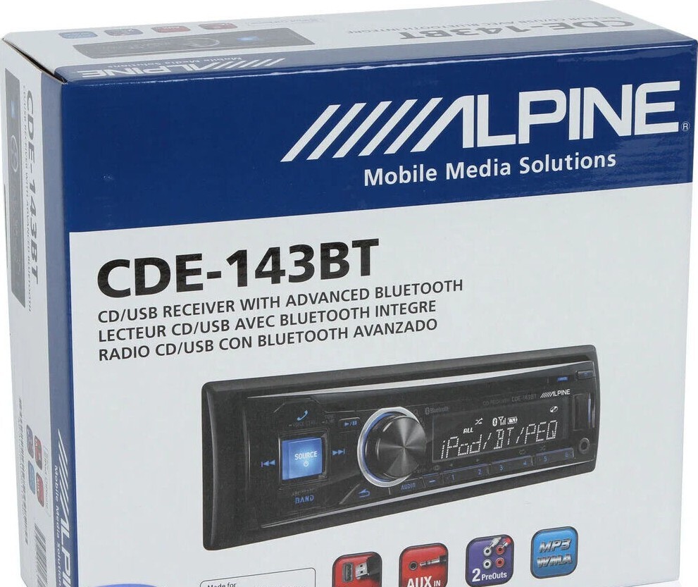 Alpine CDE-143BT Bluetoothヘッドユニット Alpine CDE-143BT CD receiver at Crutchfield