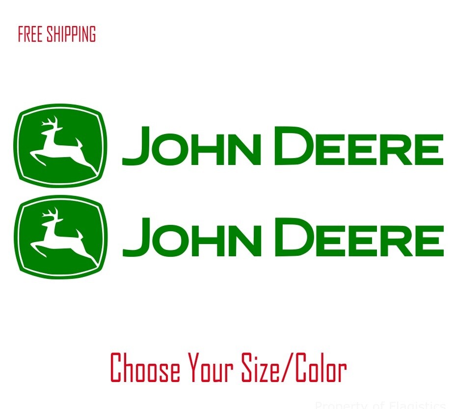 (2) John Deere Vinyl Decal For Car Truck Tractor Window Sticker Heavy