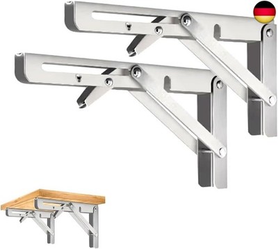 CEEYSEE 2 Stück Klappkonsole 300 mm Schwerlast Edelstahl Klappkonsole 