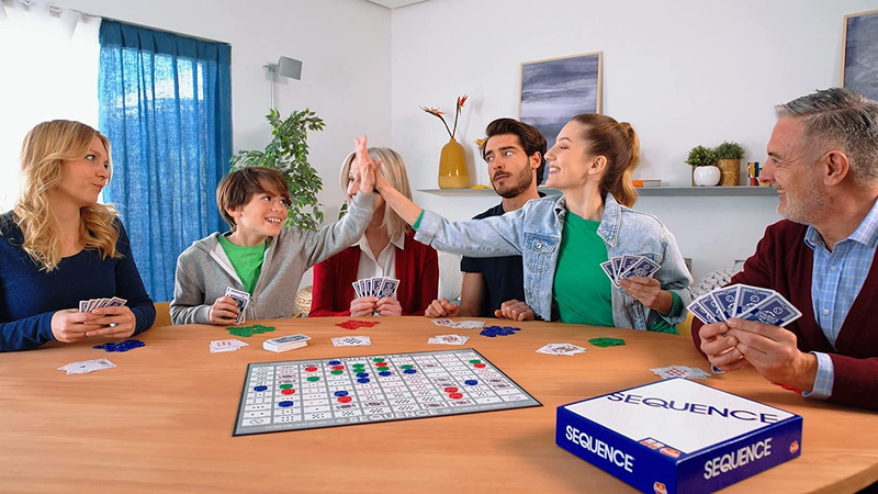 SEQUENCE DELUXE BOARD GAME Jax Folding Boards Family Team Play Cards Chips Dice
