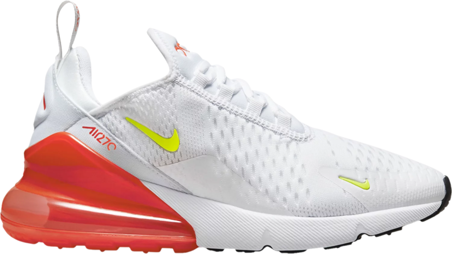 

Nike W Air Max 270 White Bright Crimson Red Volt Green AH6789-114 Женские 7, Белый, Nike Air Max 270