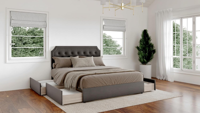 DG Casa Ardon Queen Size Upholstered Platform Bed Frame with