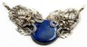 Lapis Lazuli & 925 Sterling Silver Dragon Pendant Vintage Statement Jewellery.JPG