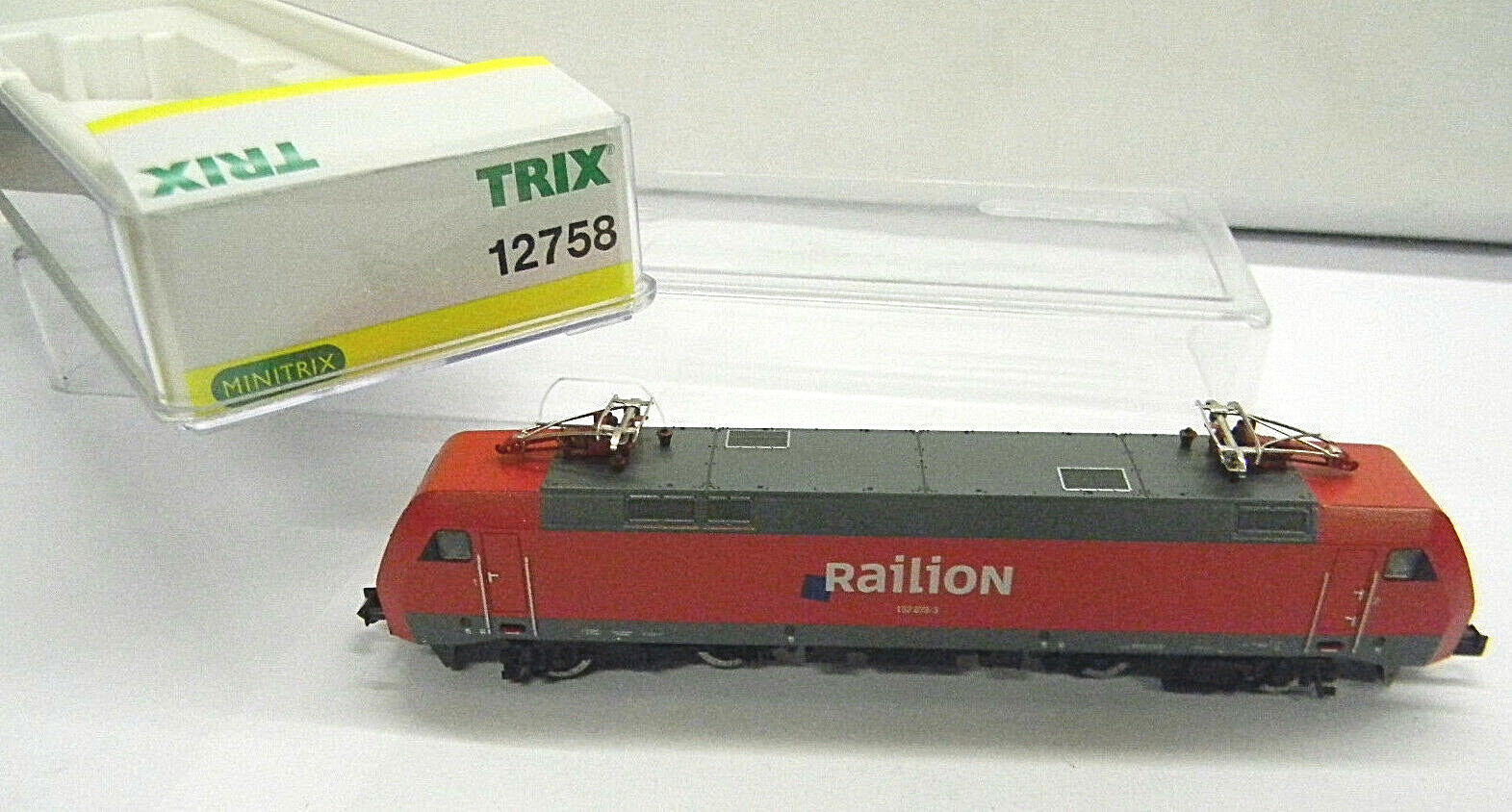 Trix 12758 E-Lok BR 152 Railion Ep Ⅴ 12758 MINITRIX N E-LOK BR 152 Railion Loc rot OVP Spur N 1