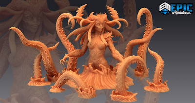 MOTHER HYDRA,  Dungeons and Dragons Miniature, RPG Fantasy D&D Humanoid Creature