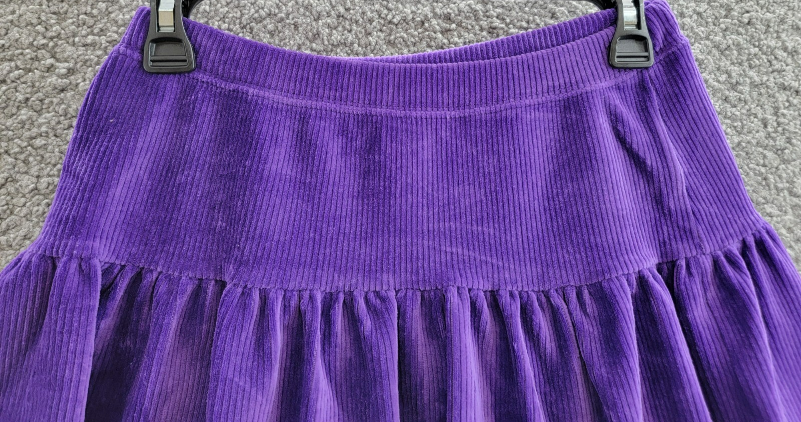 Polo Ralph Lauren Tiered Corduroy Skirt Big Girls L 12-14 Opulent Purple Pull On - Picture 3 of 15
