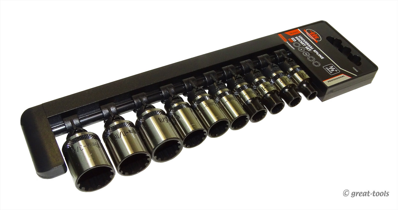 Inte　8点 SPLINE SOCKET SET – 3/8” Drive Tools – IIT Professional