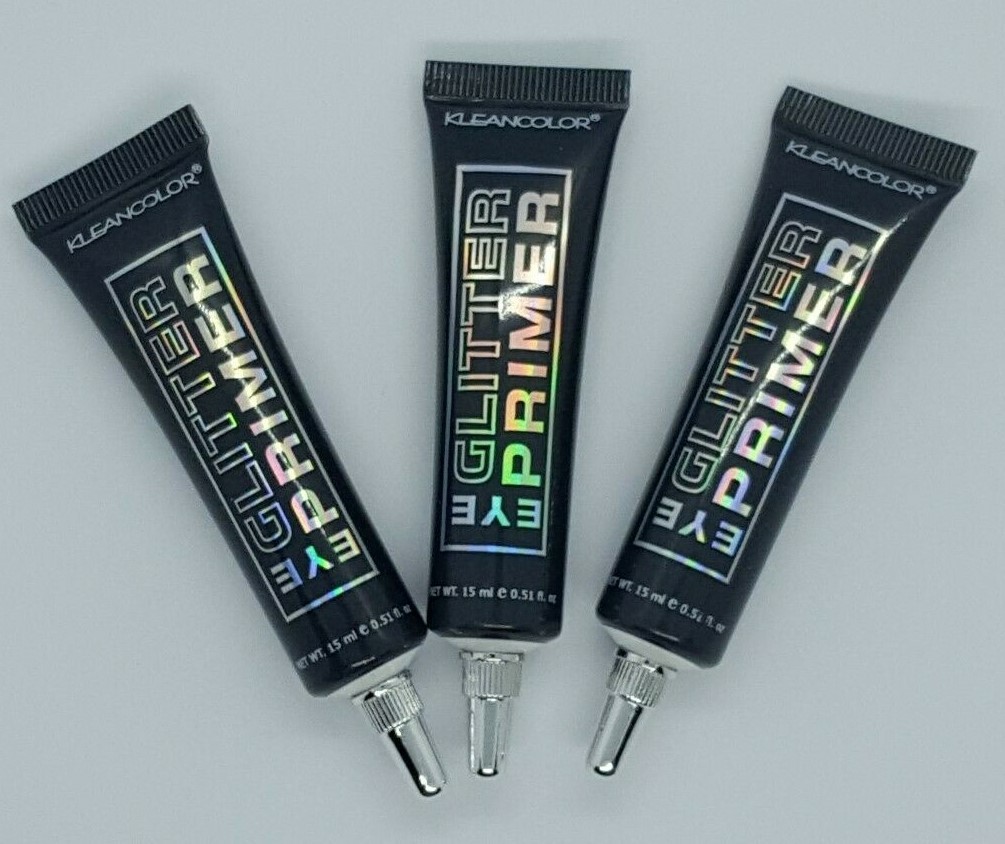 Kleancolor Eye Glitter Primer LOT OF 3 Full Size 0.51 OZ. Each