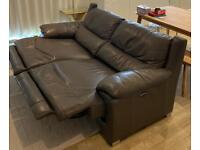 3 seater leather sofa power recliner