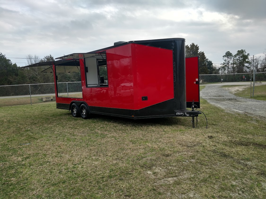 NEW 8.5x20 BBQ Gullwing Concession Food Trailer