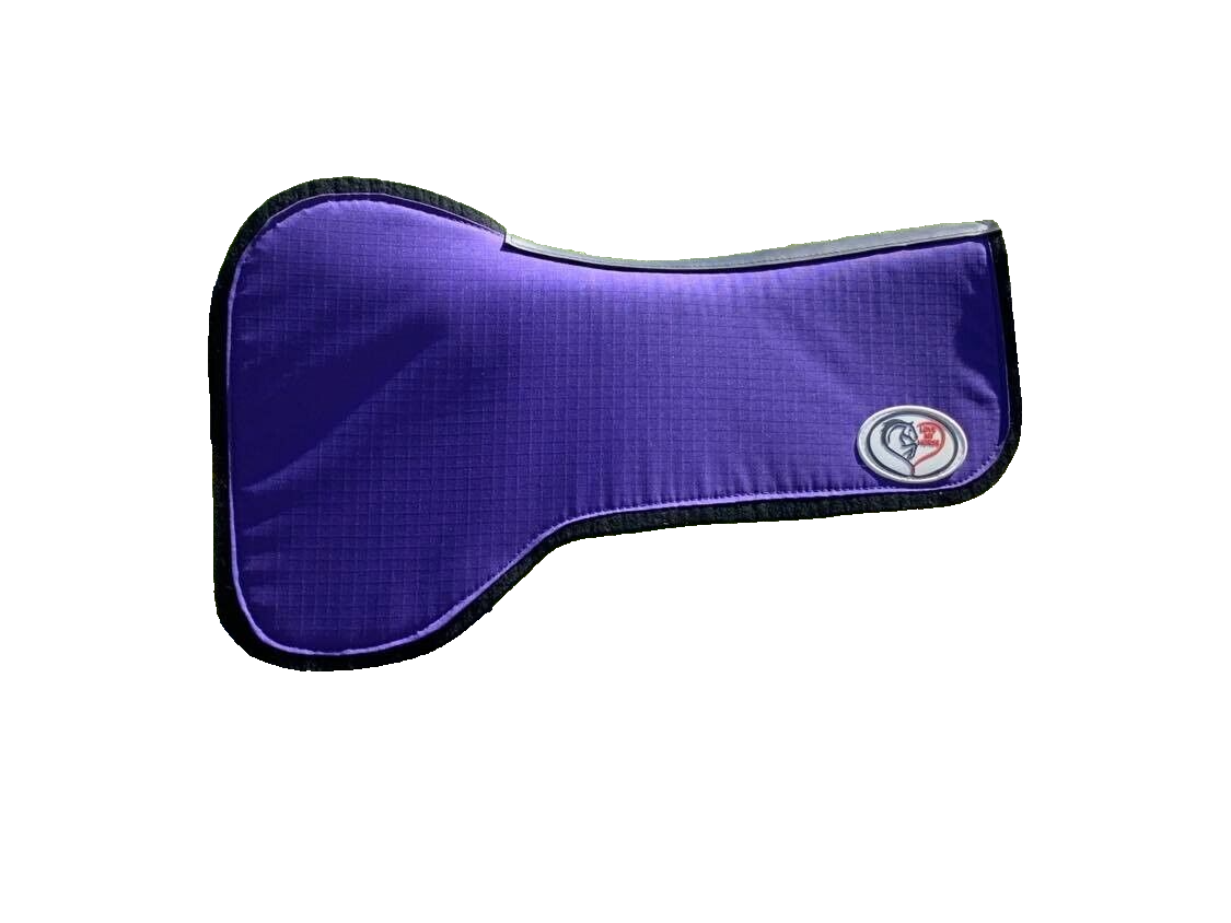 Love My Horse Stock Saddle 28 Inch Wool Saddle Pad 1/2 Inch Purple + Free Liner