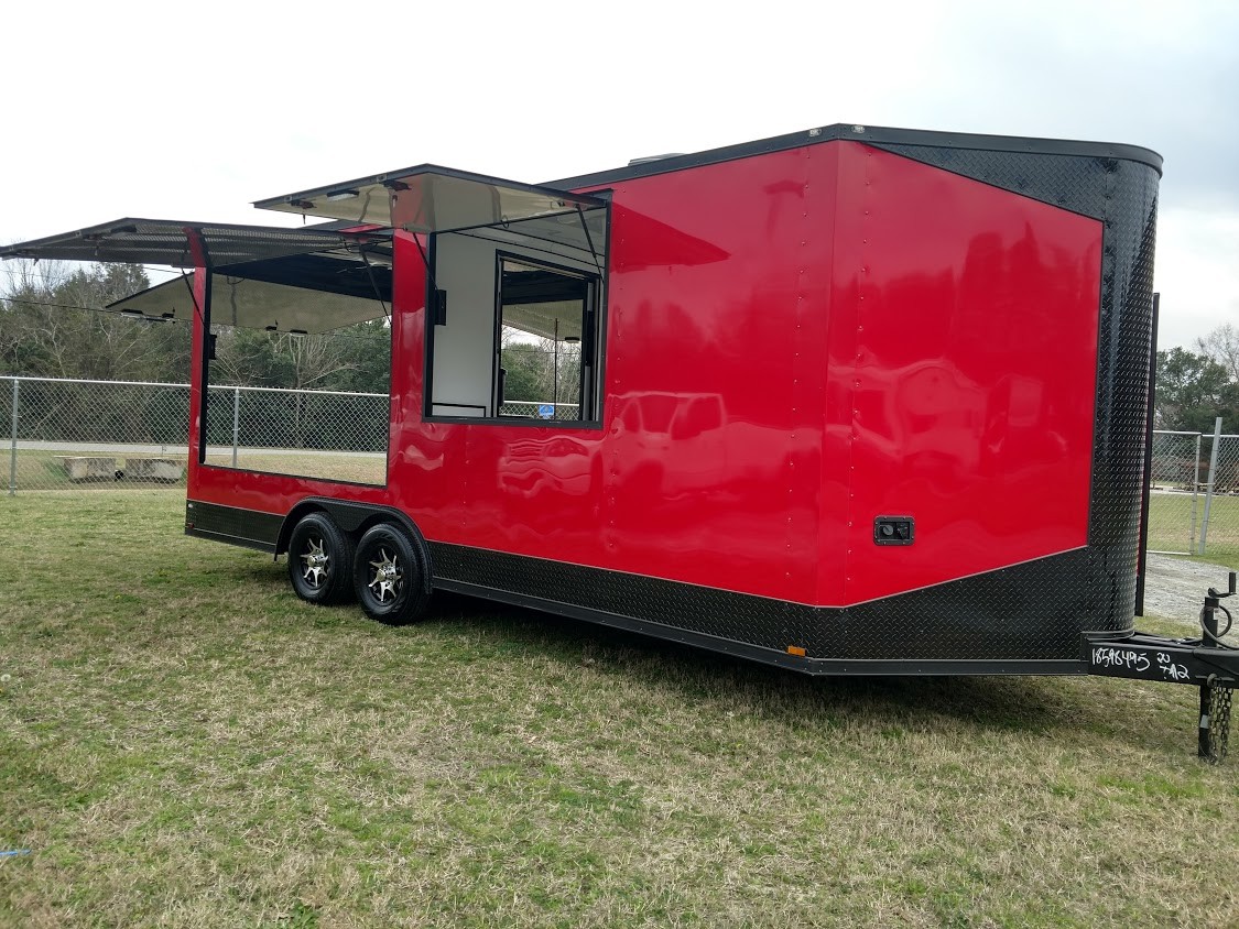 NEW 8.5x20 BBQ Gullwing Concession Food Trailer
