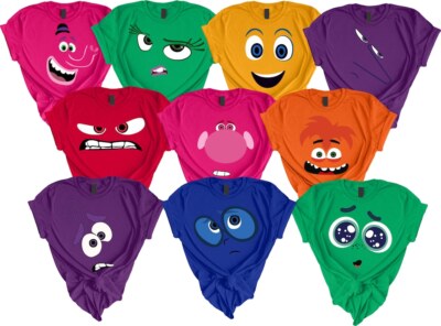 Custom Inside Out Character T-shirt, Inside Out 2 Movie Shirt, Inside Out Party
