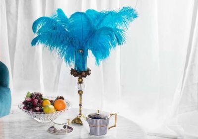 22-24 inches 50 Pcs Turquoise Malibu Ostrich Feathers Plume Wing Horse Feather