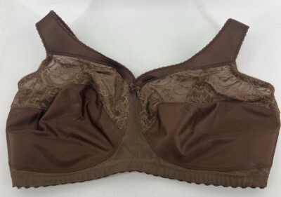 Glamorise Size 40 I Wireless Bra Magic Lift Embroidered Full Figure Mocha