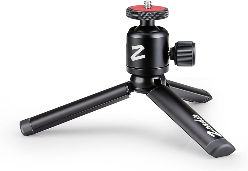Zeadio Metal Mini Tripod + Ball Head Mount, with 1/4 Inch Screw Desktop Tabletop