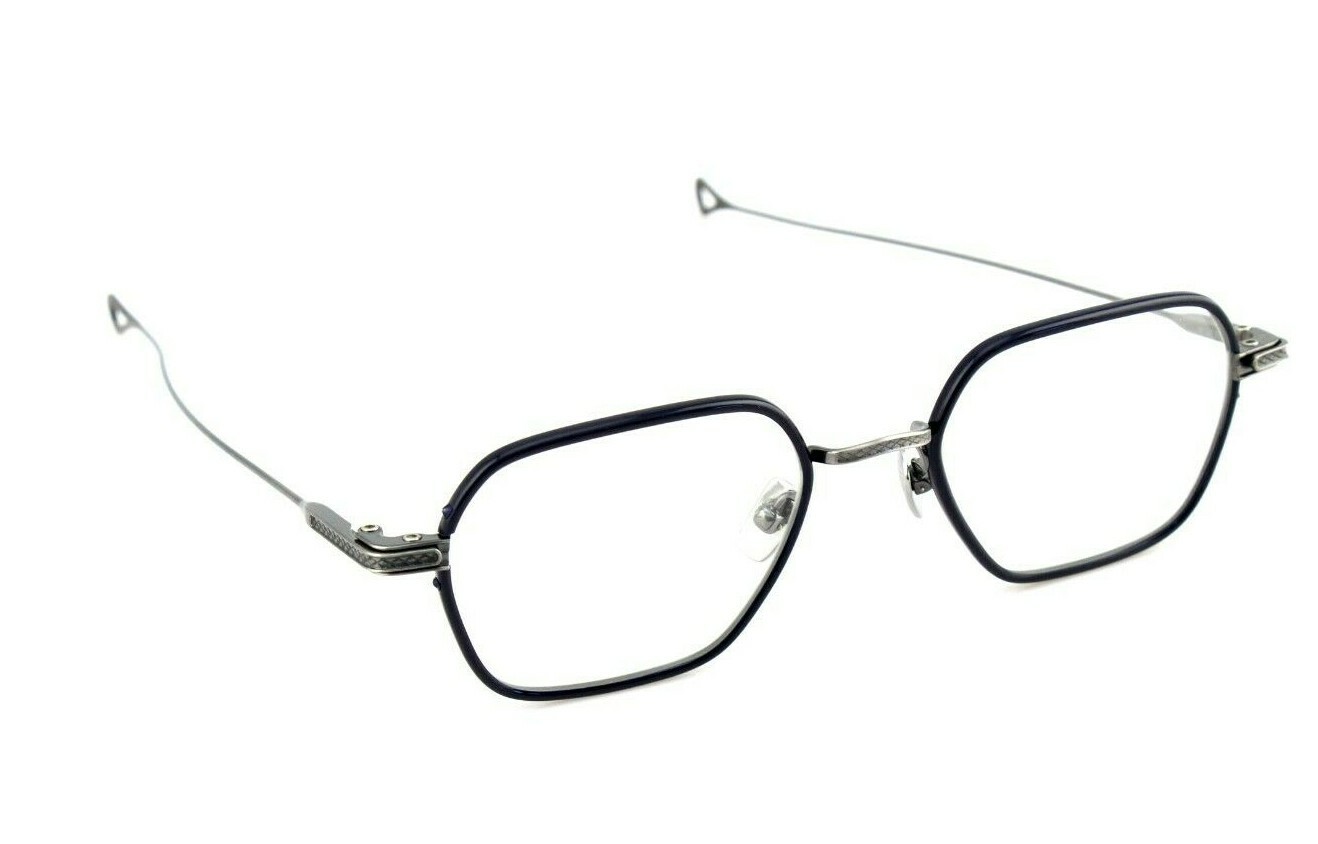 メガネ DITA Dita Eyeweare - LINRCON - Matte Navy-Antique Silver Dita Linrcon Glasses In Matte Navy - Antique Silver W/clear