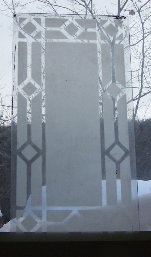Vintage Frosted Glass Pane  (smaller)