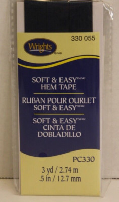 Navy Blue Soft & Easy Hem Tape NEW Wrights, 3yds, .5'' w New #117 330 055