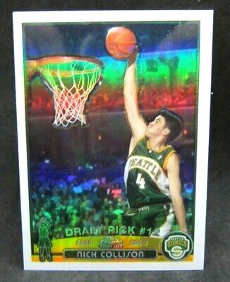 Nick Collison RC 2003-04 Topps Chrome REFRACTOR Rookie Card#122!Sonics F/C RC. rookie card picture