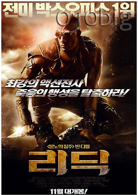 NEW Korea Movie poster*Riddick*DOUBLE SIDED MOVIE POSTER*A4 Size