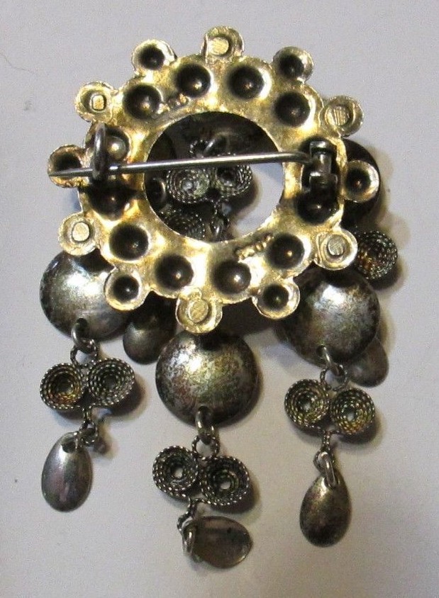 Vintage Norwegian 830S Silver Solje Wedding Pin Brooch