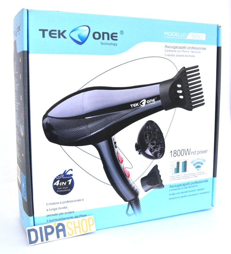AsciugaCapelli Phon TeKone 8892 Professionale 4in1 Diffusor 2 Velocità 1800W hsb