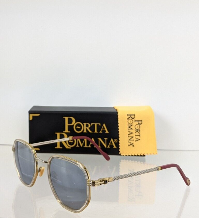 Pre-owned Porta Romana Authentic  Sunglasses Mod 1262 Col 100gf Gold Plated Vintage In Blue