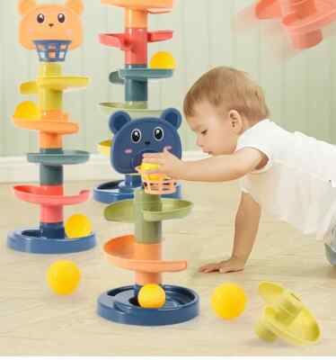 Montessori Baby Toy Rolling Ball Tower Montessori Educational Games for Babies S