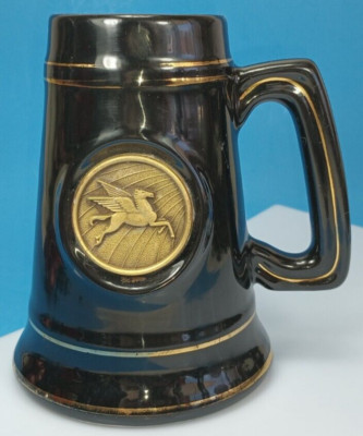 Mobil Oil Pegasus Stein, Black with Gold Trim by Joston's Campuscrest Creations.