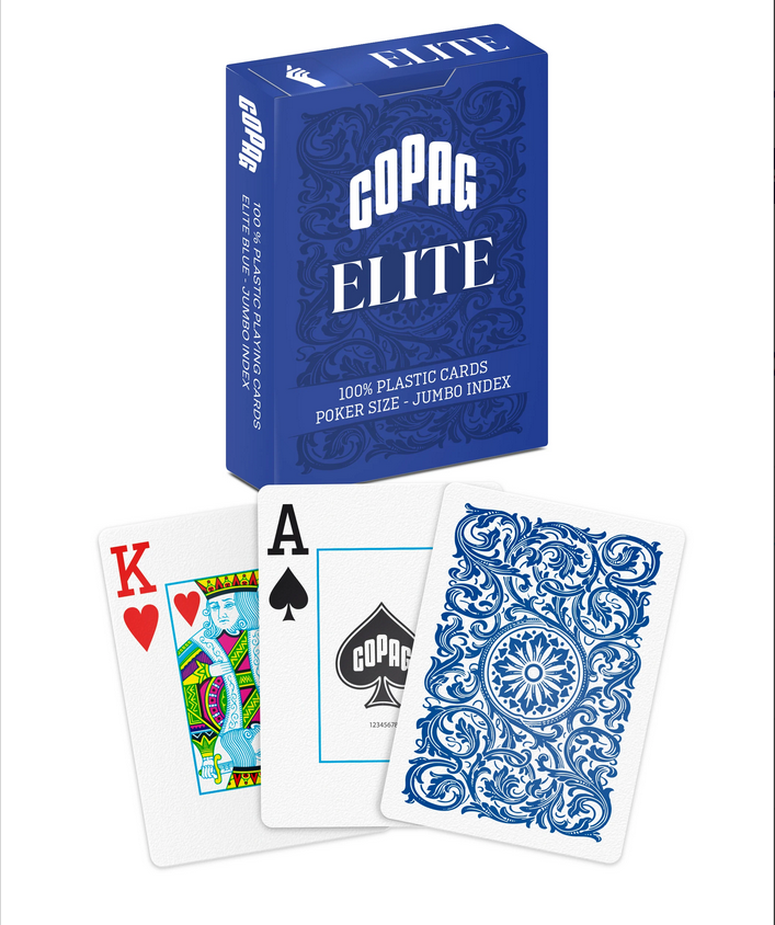 6 Decks Copag Elite 100% Plastic Playing Cards - Poker Size Jumbo Index