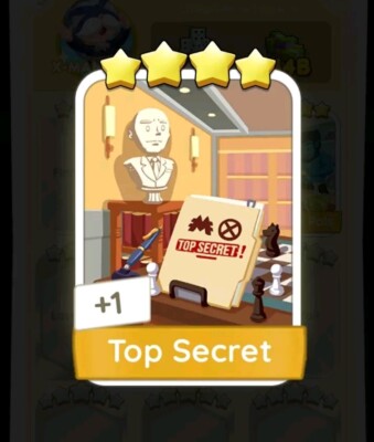Monopoly  4   Star Sticker    TOP SECRET  