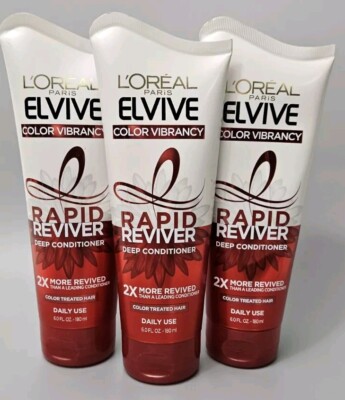L'Oreal Paris Elvive Color Vibrancy Rapid Reviver Deep Conditioner (Lot of 3)