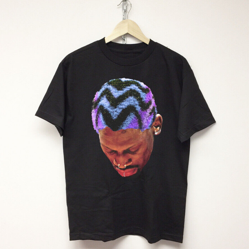 RODMAN グラフィックTシャツ Lサイズ USA製 Hot Dennis Rodman Short Sleeve Cotton Unisex Black T-Shirt S