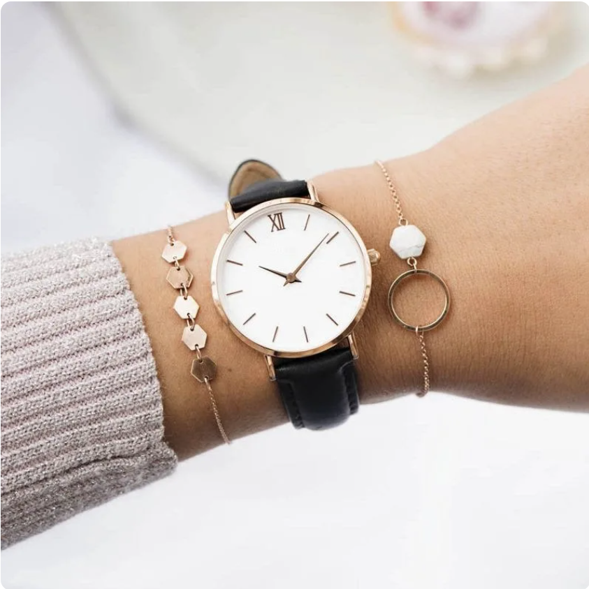 New Ladies Wristwatches Women Watches Casual Leather Strap Quartz Watch