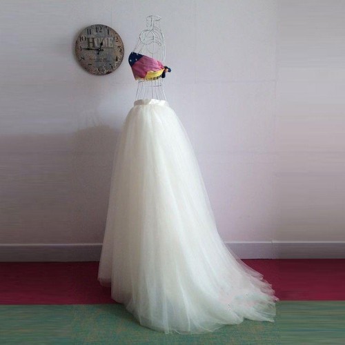 Long Tulle Skirt White 2025 | solajoiers.com