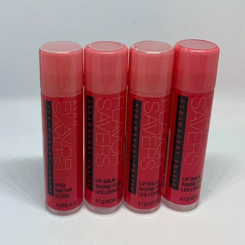 Avon~Flavor Saver~Strawberry Lip Balm~Lot of 4~New Factory Sealed