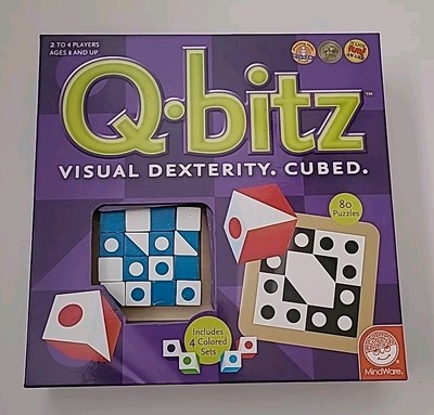 Q-bitz Visual Dexterity Cubed Game - 2 To 4 Players - Brain Game, Strategy